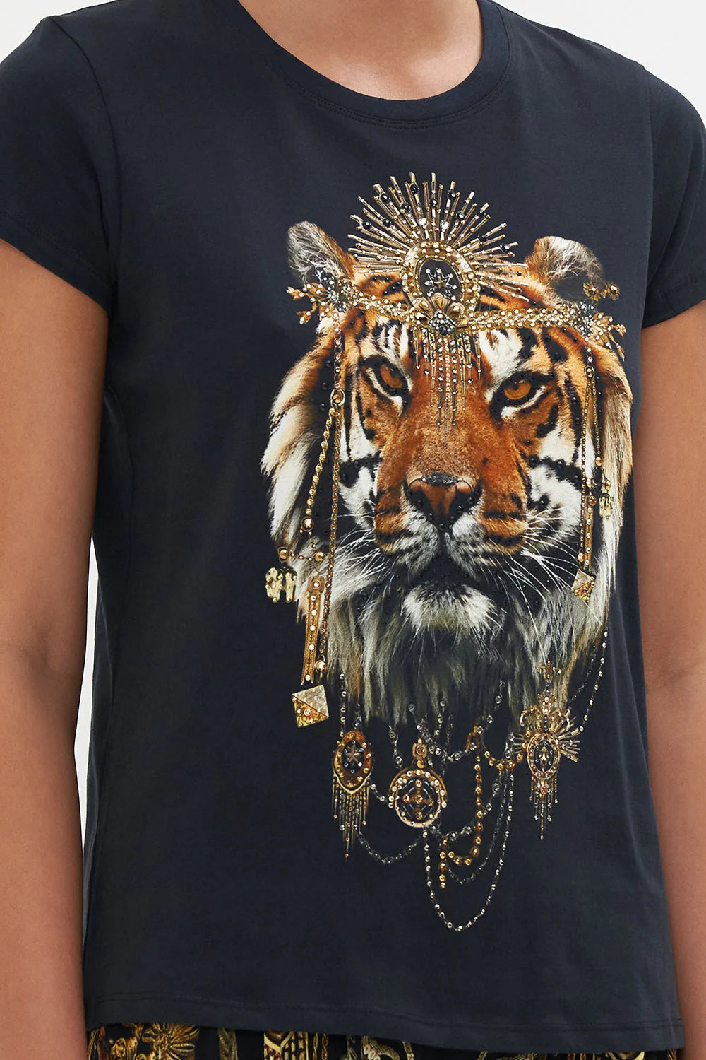 Slim Fit Round Neck T Shirt - The Night is Noir by Camilla — alternate view