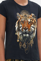 Slim Fit Round Neck T Shirt - The Night is Noir by Camilla — alternate view