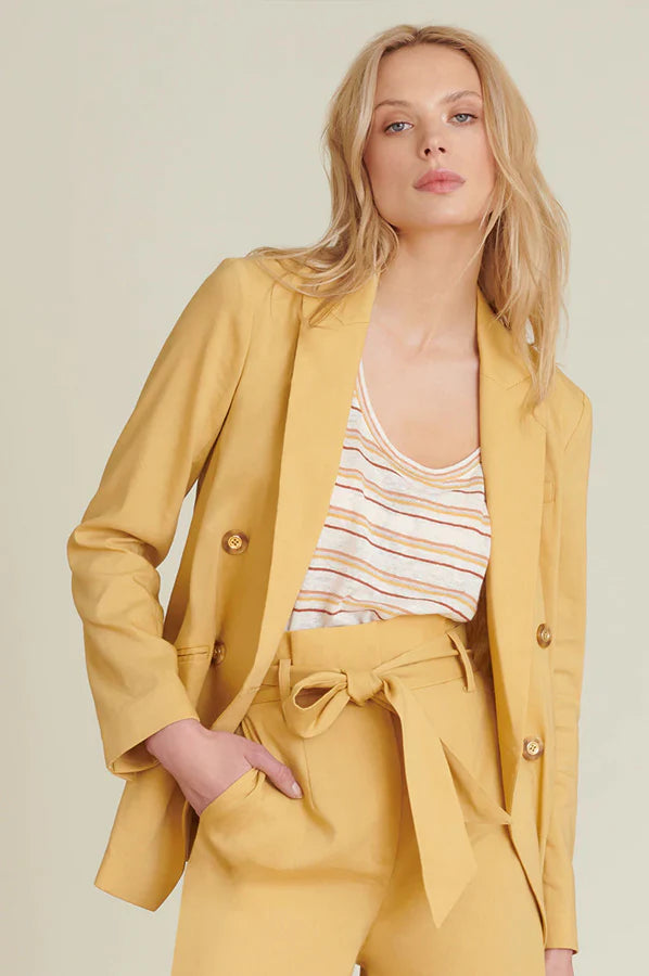 Nisha Boyfriend Jacket - Vintage Yellow by Veronica Beard | 25 South Boutiques