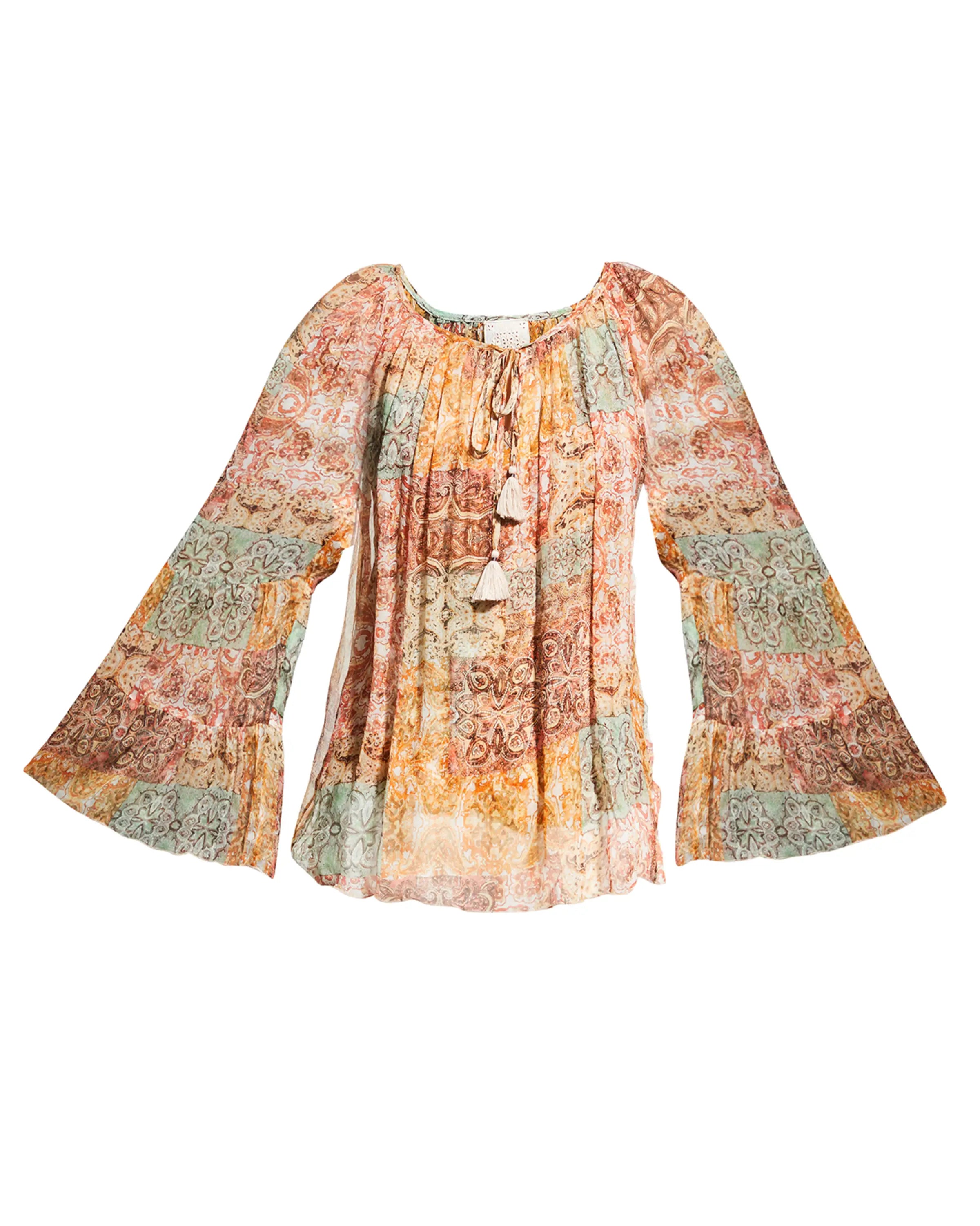 Kanarra Pleated Sheer Blouse - Multi by Johnny Was — view 5