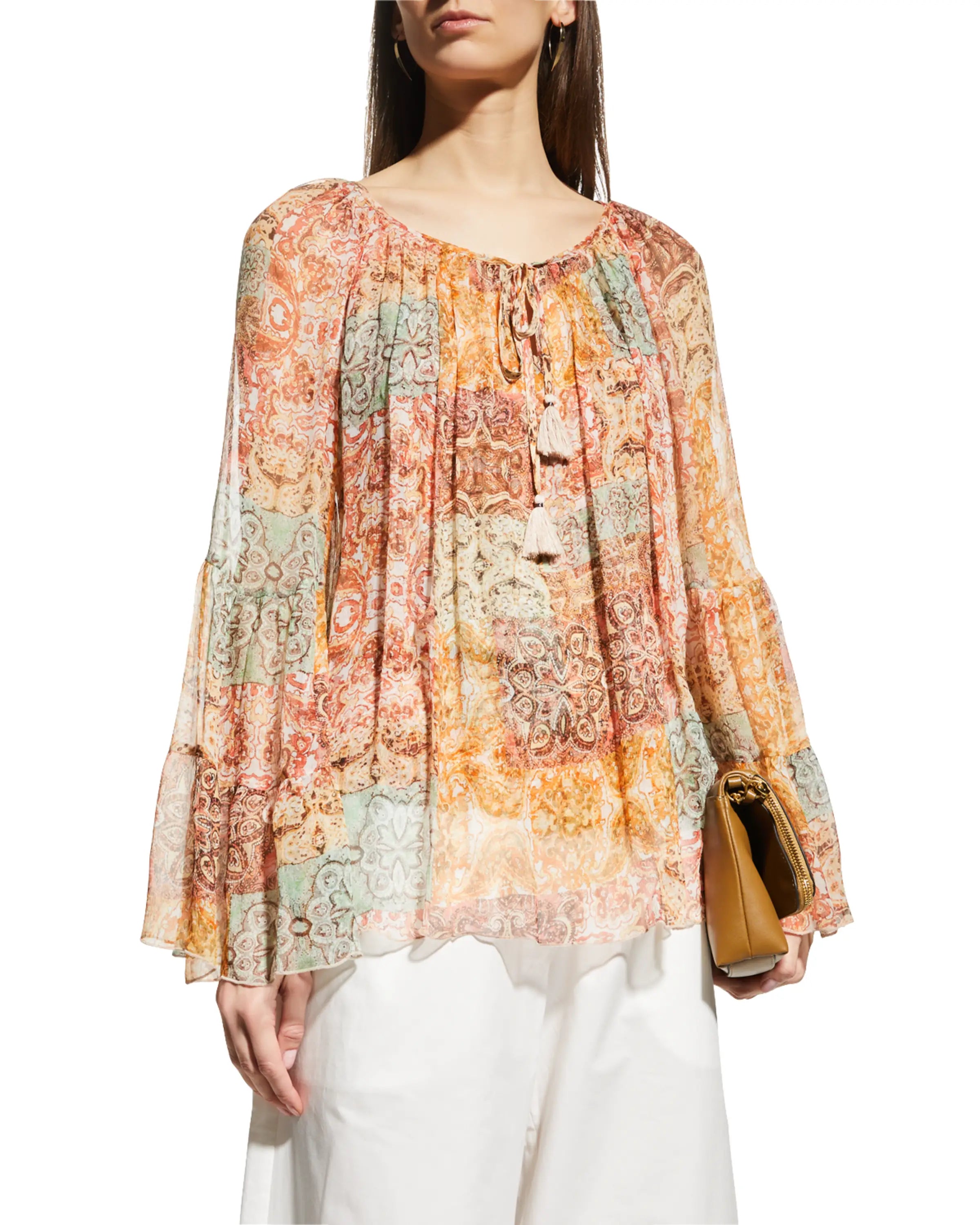 Kanarra Pleated Sheer Blouse - Multi by Johnny Was | 25 South Boutiques