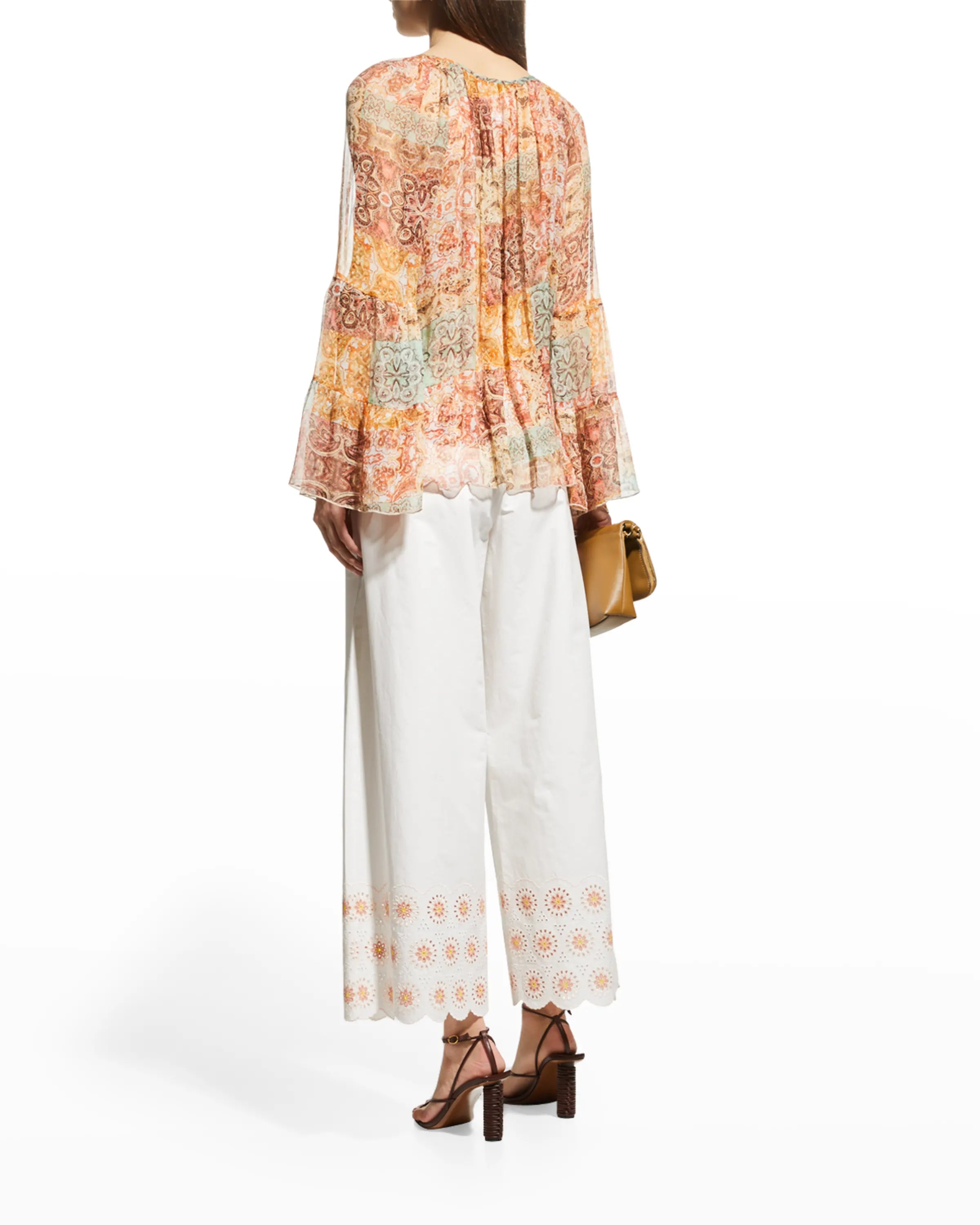 Kanarra Pleated Sheer Blouse - Multi by Johnny Was — view 3