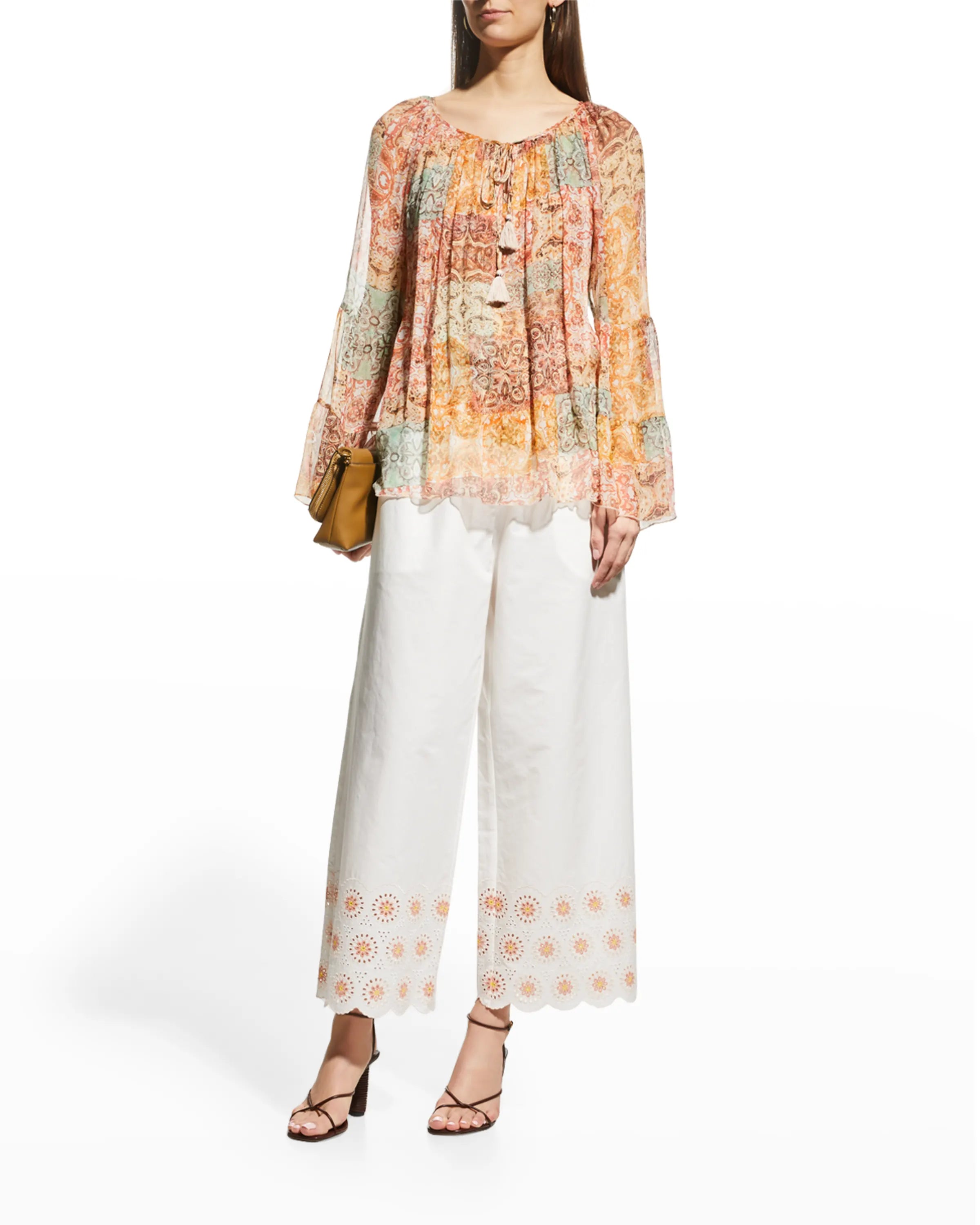 Kanarra Pleated Sheer Blouse - Multi by Johnny Was — view 4