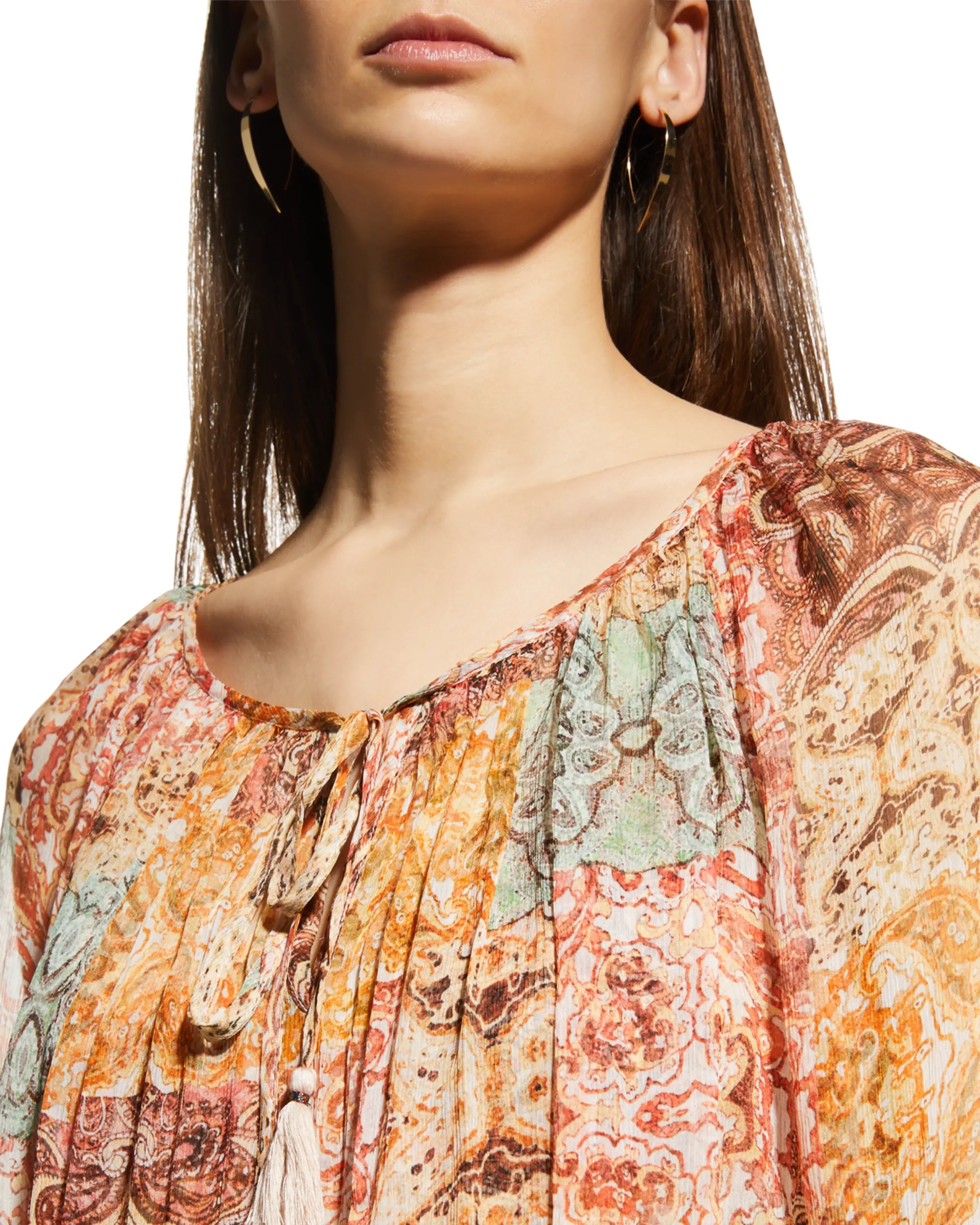 Kanarra Pleated Sheer Blouse - Multi by Johnny Was — alternate view