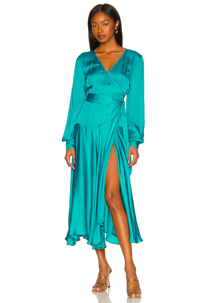 Noelle Wrap Dress - Emerald by Karina Grimaldi | 25 South Boutiques