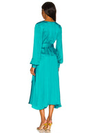 Noelle Wrap Dress - Emerald by Karina Grimaldi — alternate view