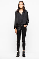 Tink Satin Tunic - Noir by Zadig & Voltaire — view 3