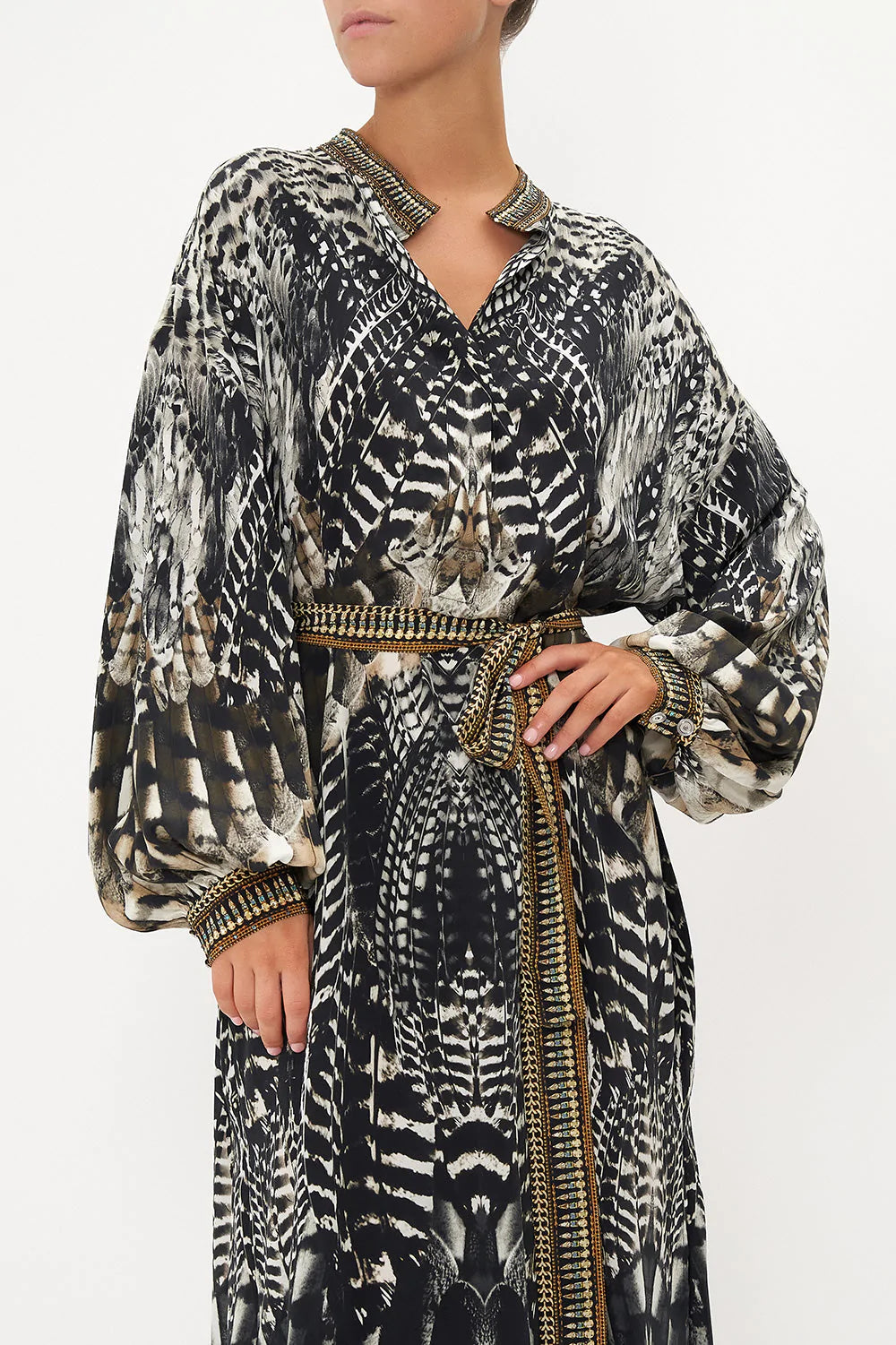 Blouson Sleeve Placket Dress - Night Owl by Camilla — view 4