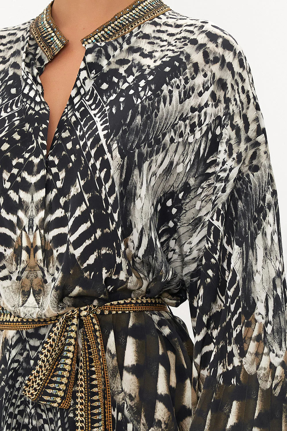 Blouson Sleeve Placket Dress - Night Owl by Camilla — view 3