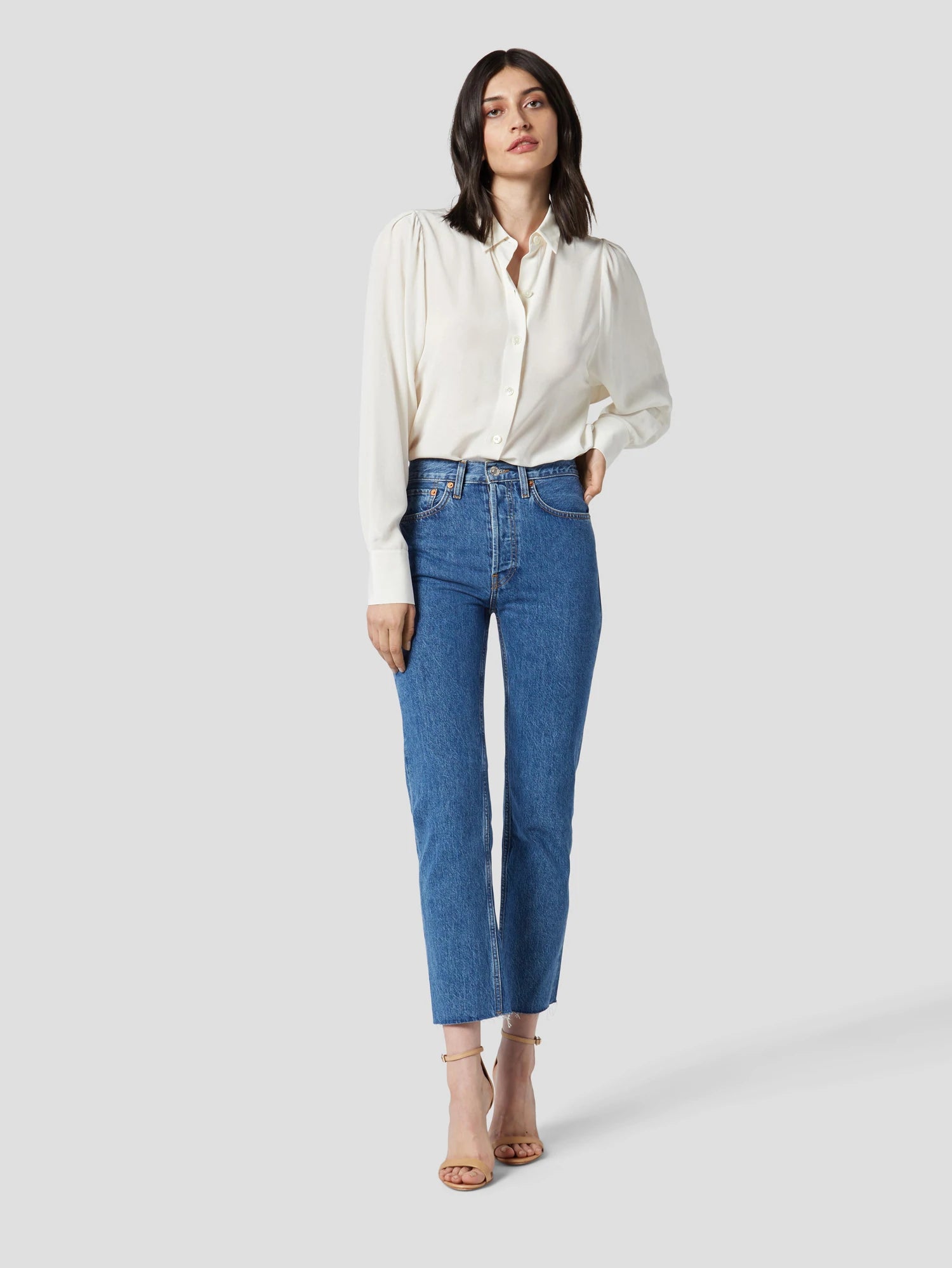 Shanton Silk Shirt - Nature White by Equipment — alternate view