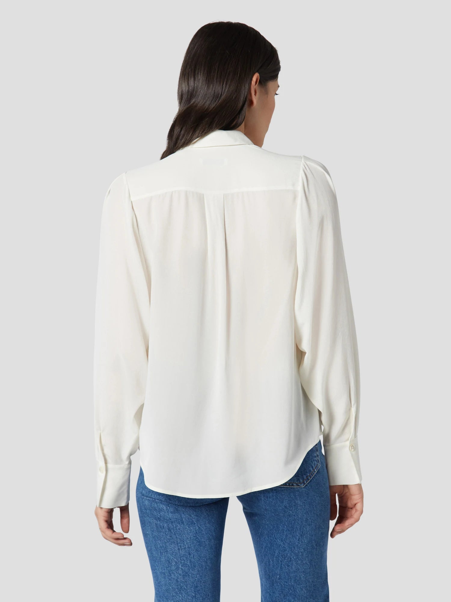 Shanton Silk Shirt - Nature White by Equipment — view 6