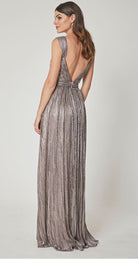 Nya Dress - Metallic Pink Multi Stripe by Catherine Deane — alternate view