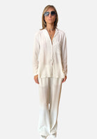 Embossed Viscose Palazzo Trousers - Ivory by Transit Par-Such | 25 South Boutiques