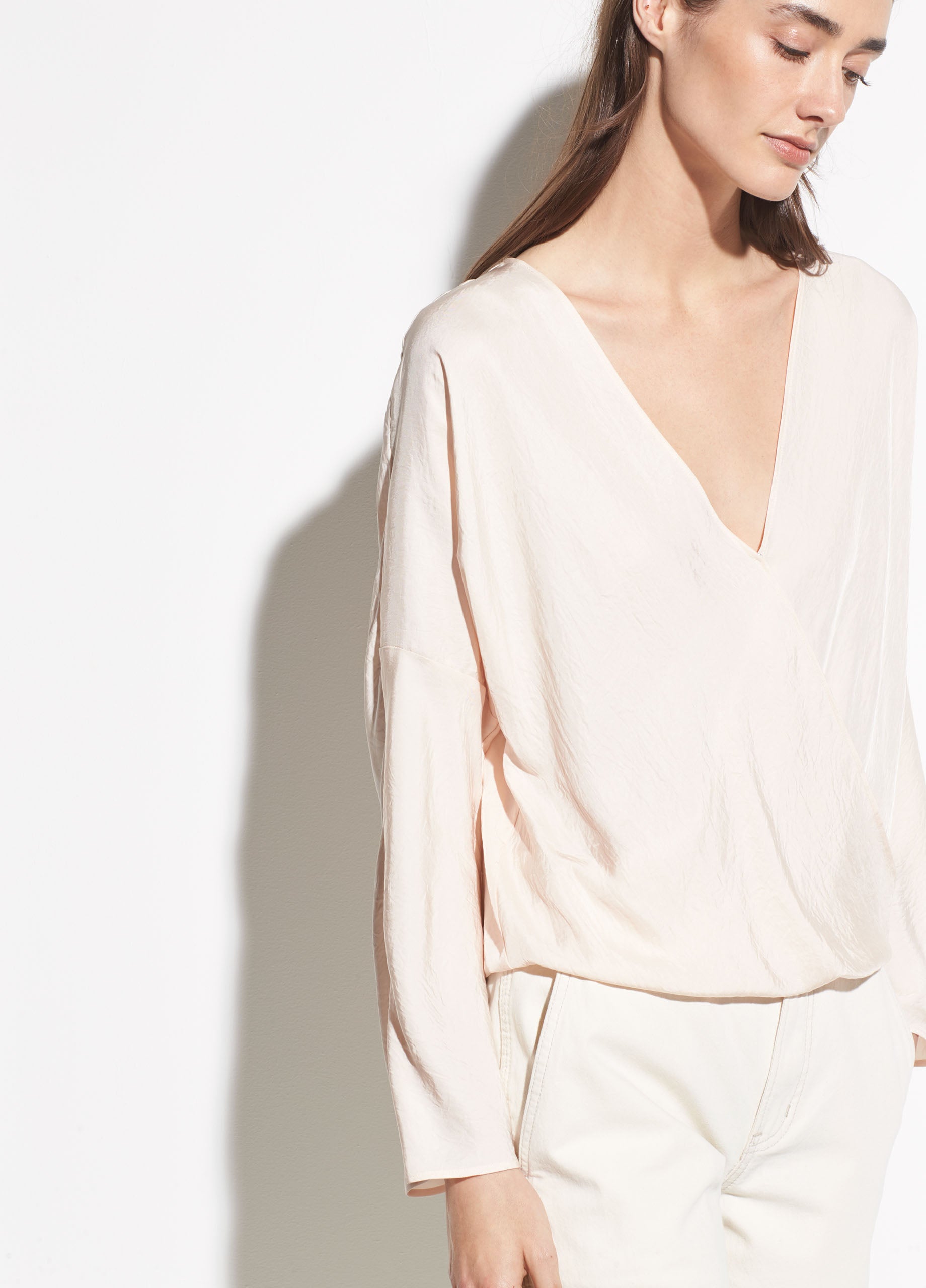 Crossover Blouse - Oat Blush by Vince — view 3