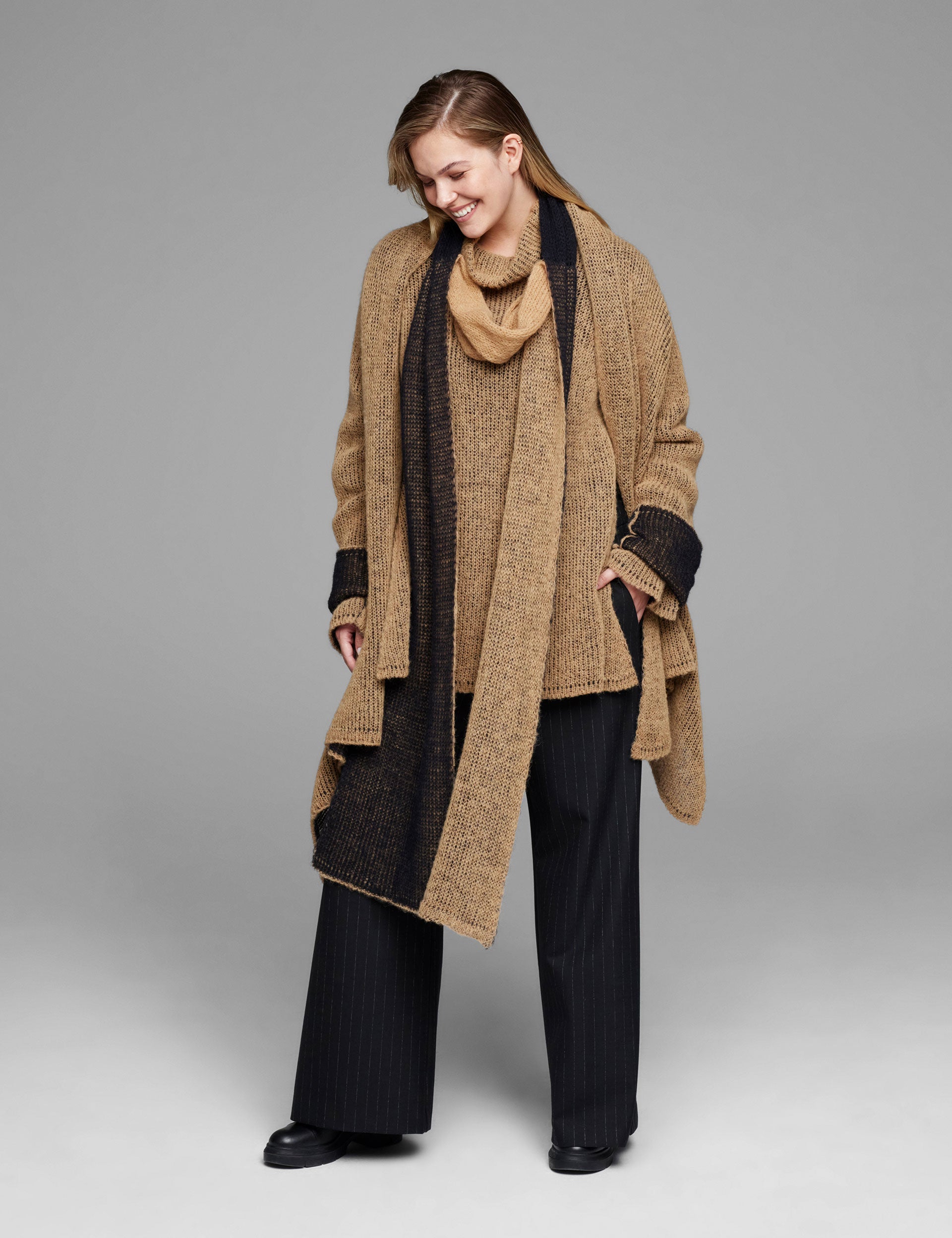 2 Sided Mohair Cardigan - Ochre — view 3