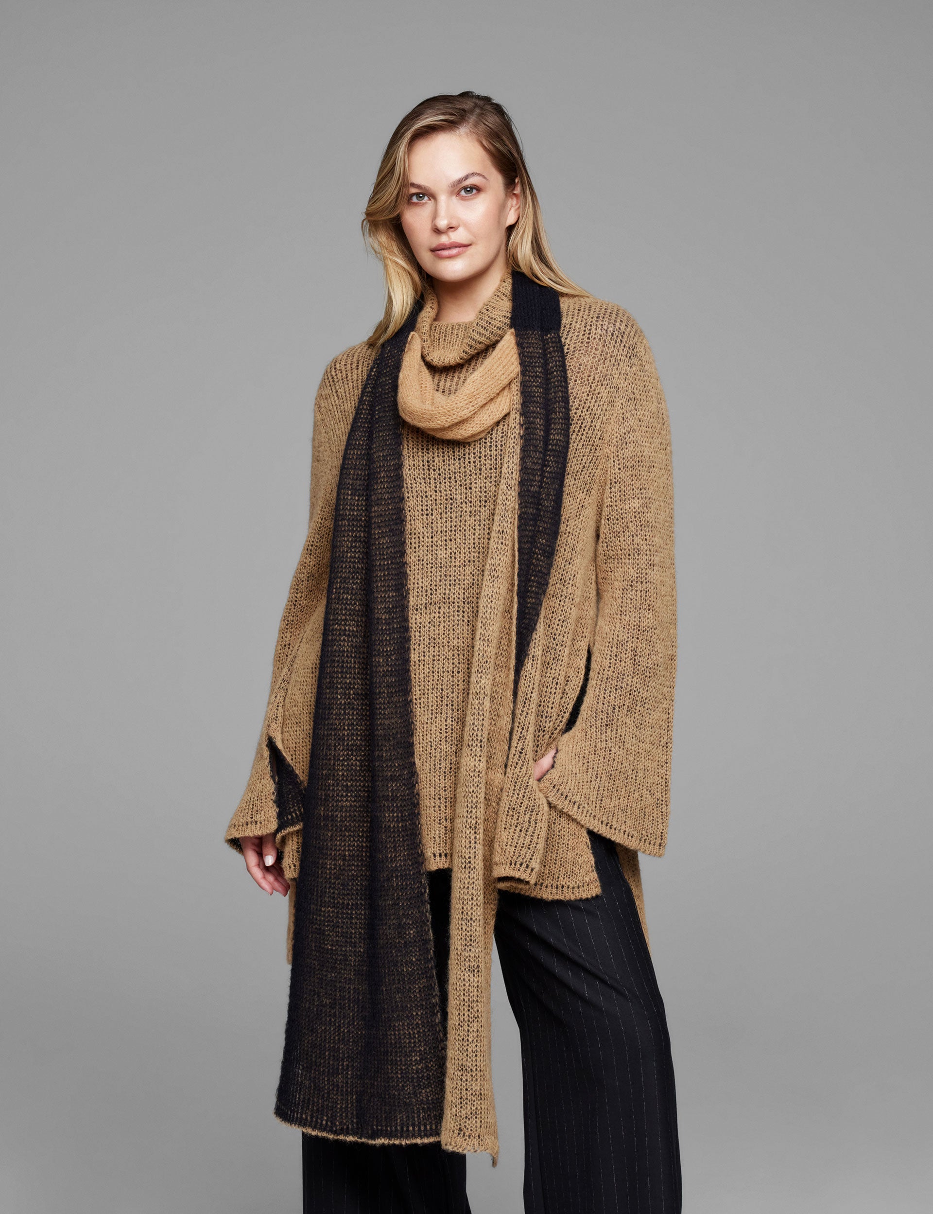 2 Sided Mohair Cardigan - Ochre — view 4