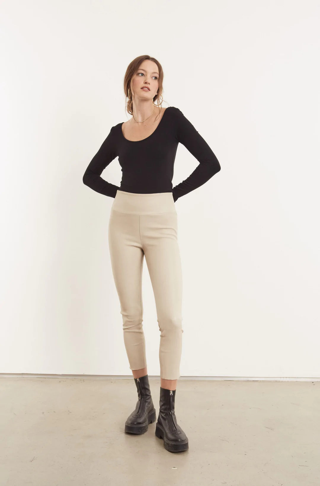 Capri Leather Legging - Off White by SPRWMN | 25 South Boutiques