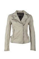 Maysie Peace Leather Jacket - Off White by Mauritius — alternate view