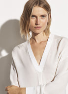 Long Sleeve Double Georgette Blouse - Off White by Vince — alternate view