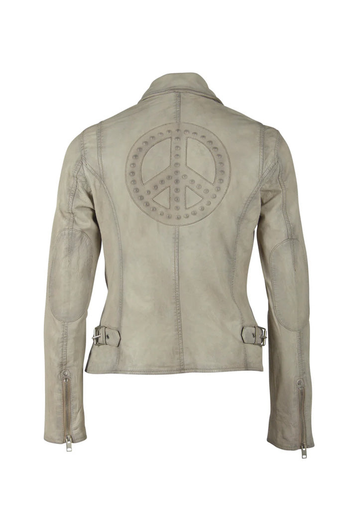Maysie Peace Leather Jacket - Off White by Mauritius | 25 South Boutiques