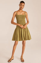 Mini Plaid Smocked Dress - Plaid Olive Combo by Rebecca Taylor | 25 South Boutiques
