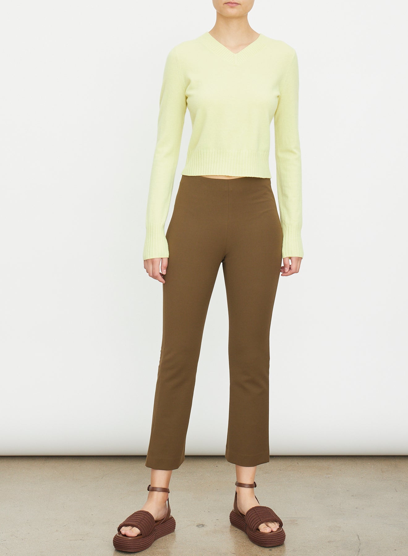 High Waist Crop Flare Pant - Olive Night by Vince | 25 South Boutiques