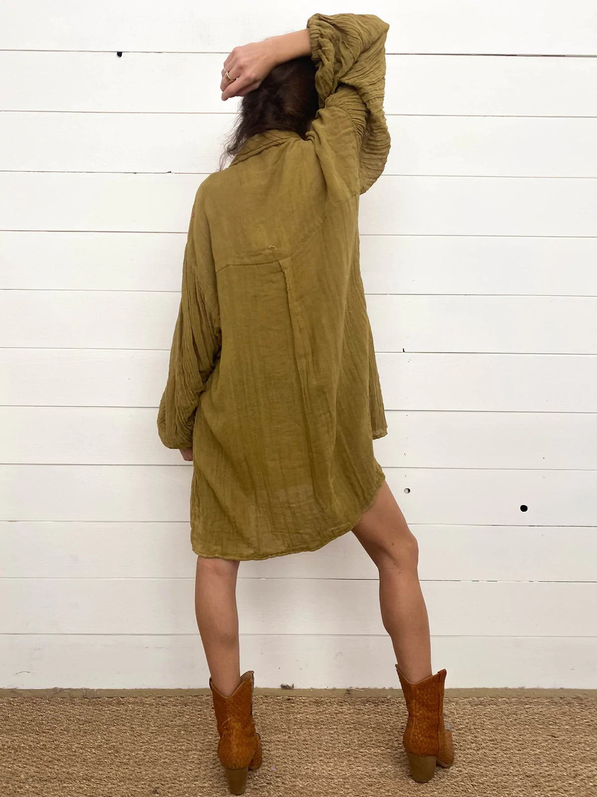 Bonny Tunic - Olive Gauze by Jen's Pirate Booty — alternate view