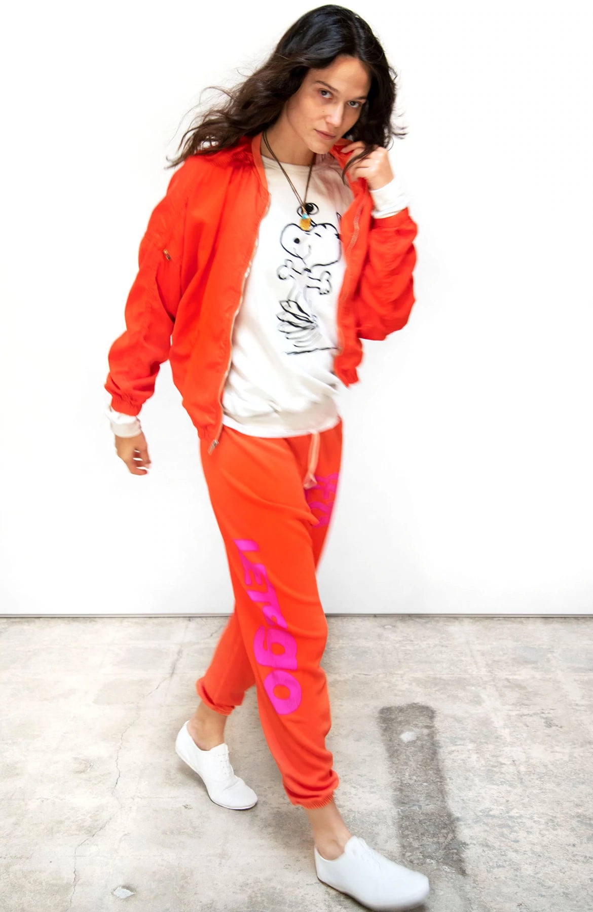 LetsGo OG Super Vintage Sweatpant - Electric Orange Rabbit by FreeCity — alternate view