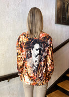V Neck Long Sleeve Shirt - Celeb Orange by Printed Artworks — alternate view