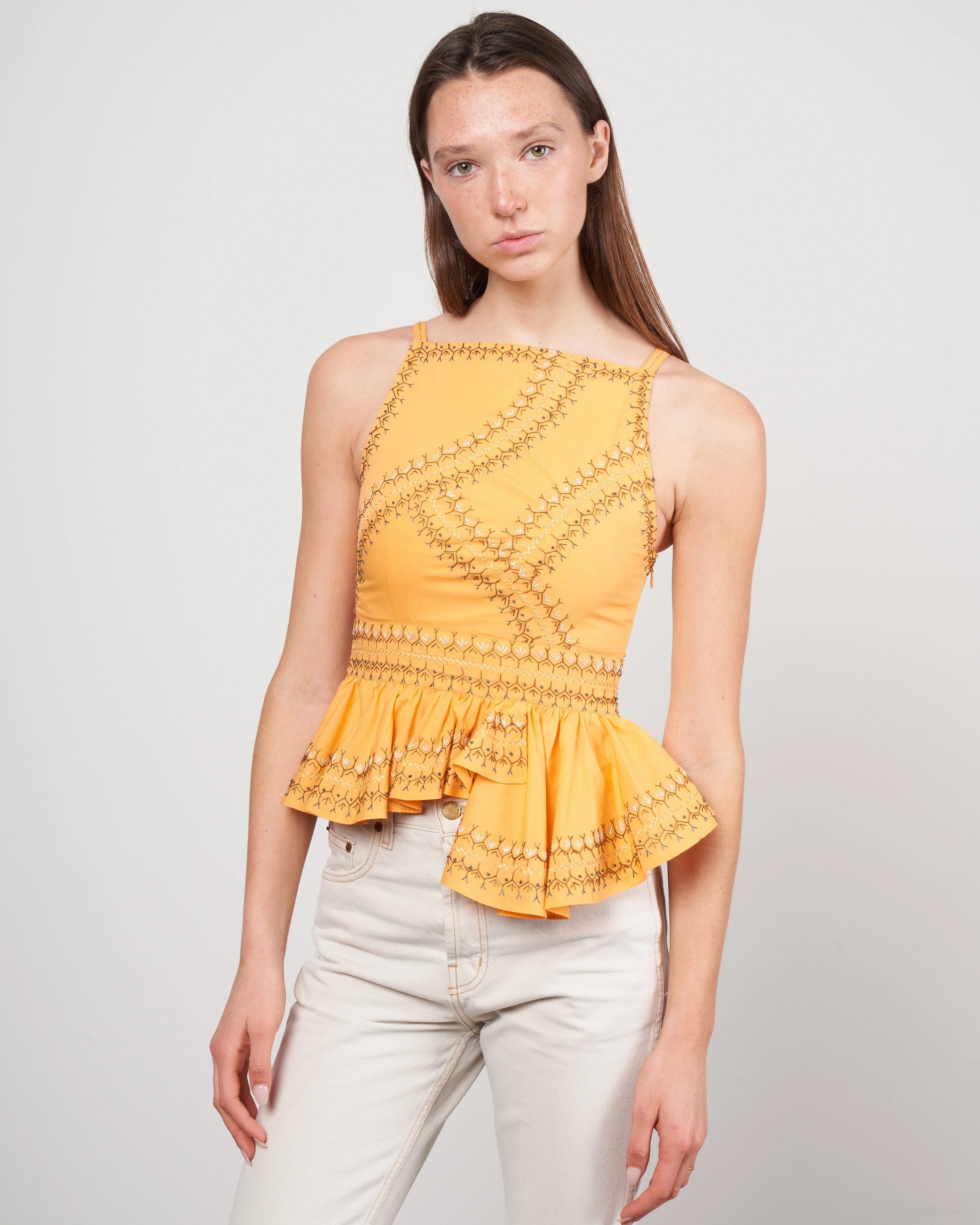 Pilar Top - Papaya by Ulla Johnson | 25 South Boutiques