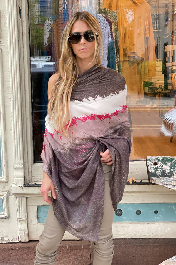 Shawl - Grey / Pink by Printed Artworks — alternate view