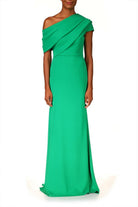 Draped One-Shoulder Gown - Palm Green by Badgley Mischka | 25 South Boutiques