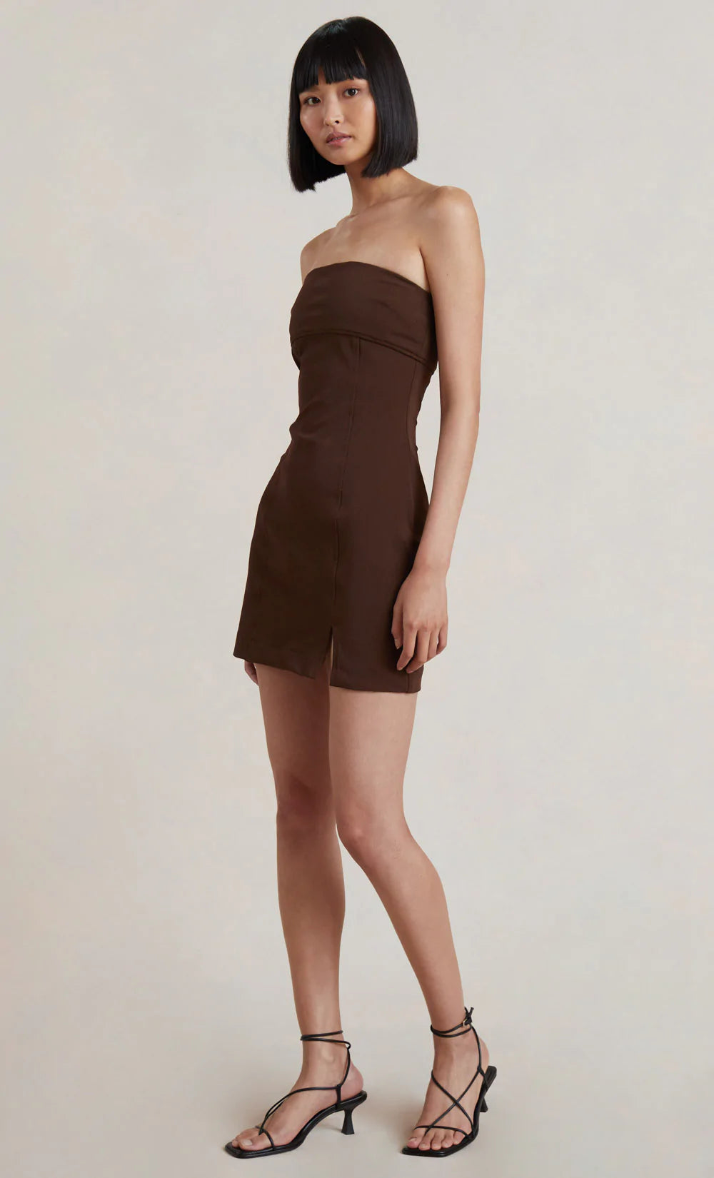 Paloma Strapless Mini Dress - Chocolate by Bec & Bridge — alternate view
