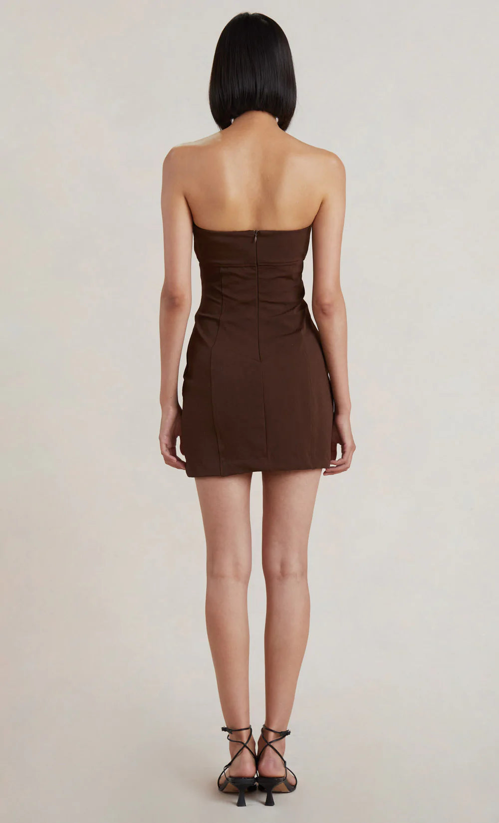 Paloma Strapless Mini Dress - Chocolate by Bec & Bridge — view 4