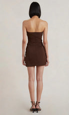 Paloma Strapless Mini Dress - Chocolate by Bec & Bridge — view 4