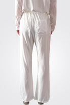 Silk Satin Flare Pants - Natural by Kristensen — view 3