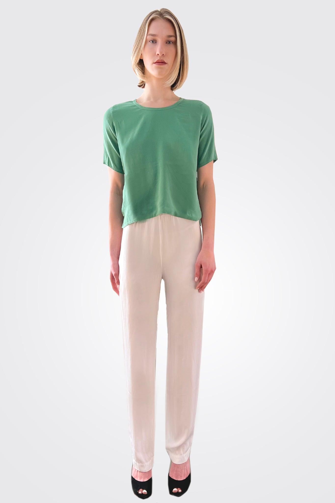 Silk Tapered Trousers - White by Private 0204 | 25 South Boutiques