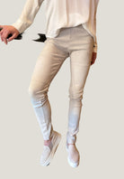 Goat Leather Suede Leggings - Jute by Kristensen — alternate view