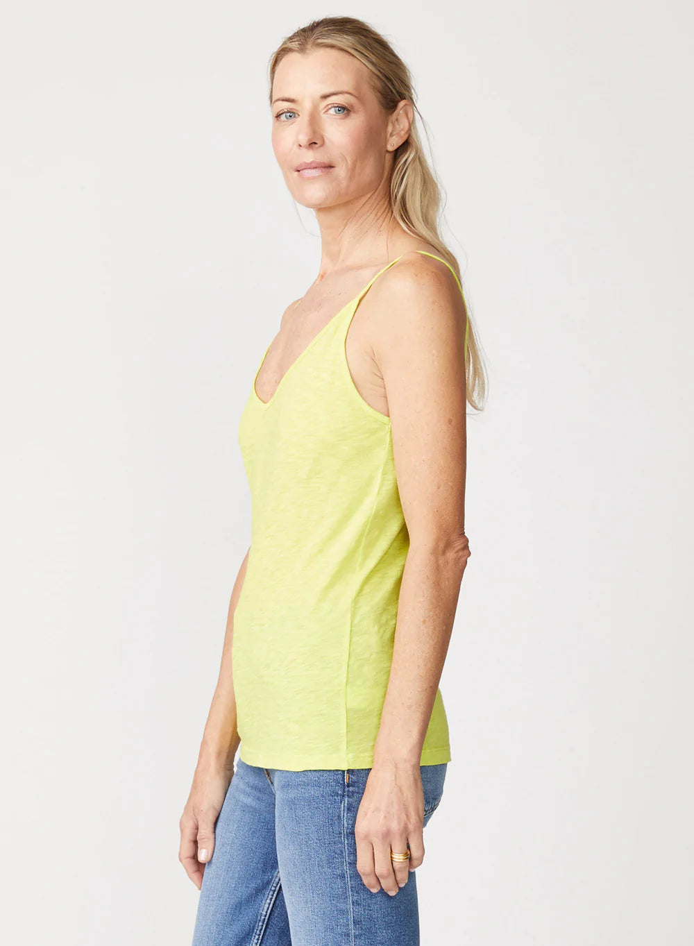 Supima Slub Jersey V Neck Tank - Pear by Stateside — alternate view