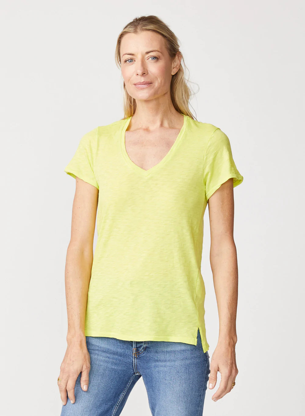 Supima Slub Jersey V Neck T Shirt - Pear by Stateside | 25 South Boutiques