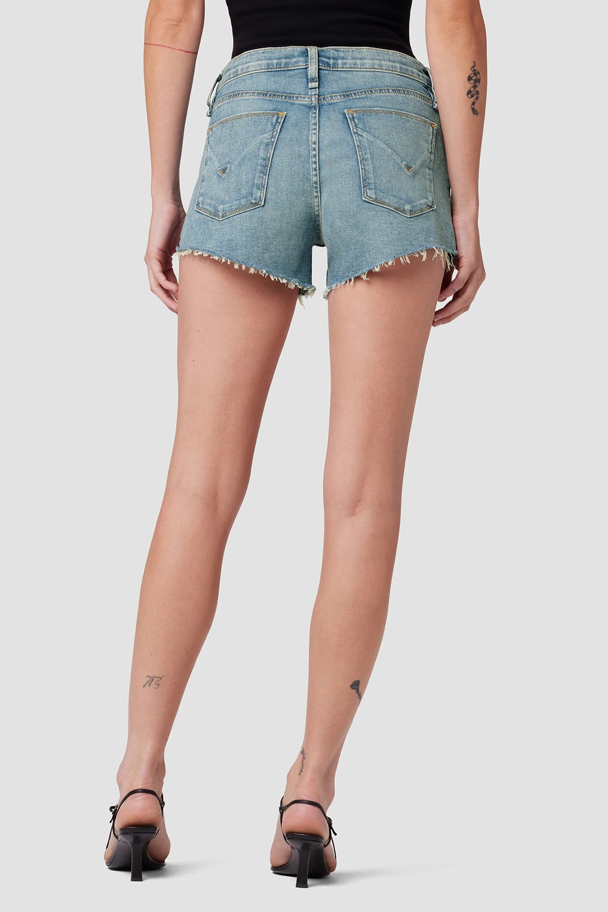 Gemma Mid Rise Cut Off Shorts - Pearls by Hudson — view 5