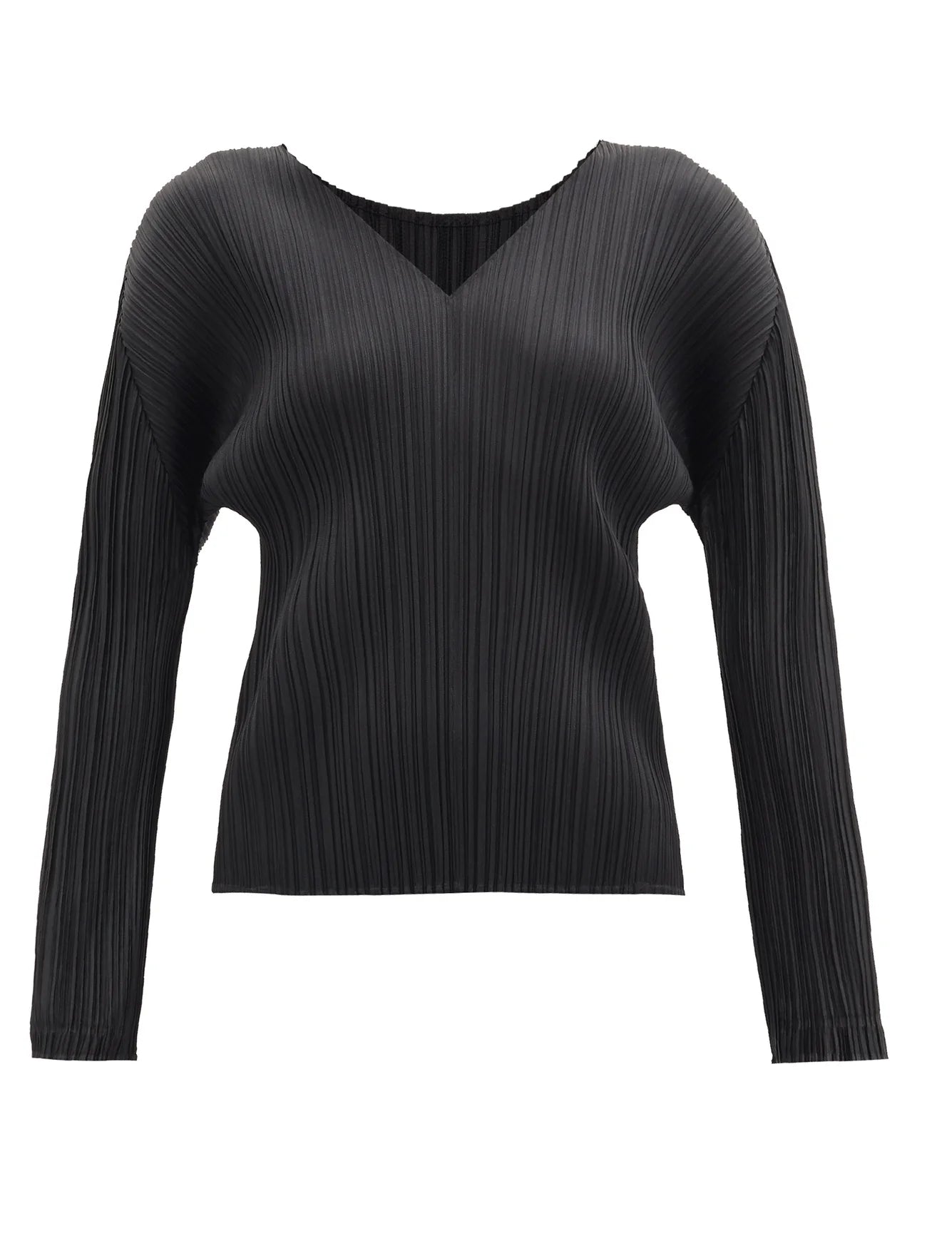 Long Sleeve Pleat Shirt - Black by Issey Miyake — view 6