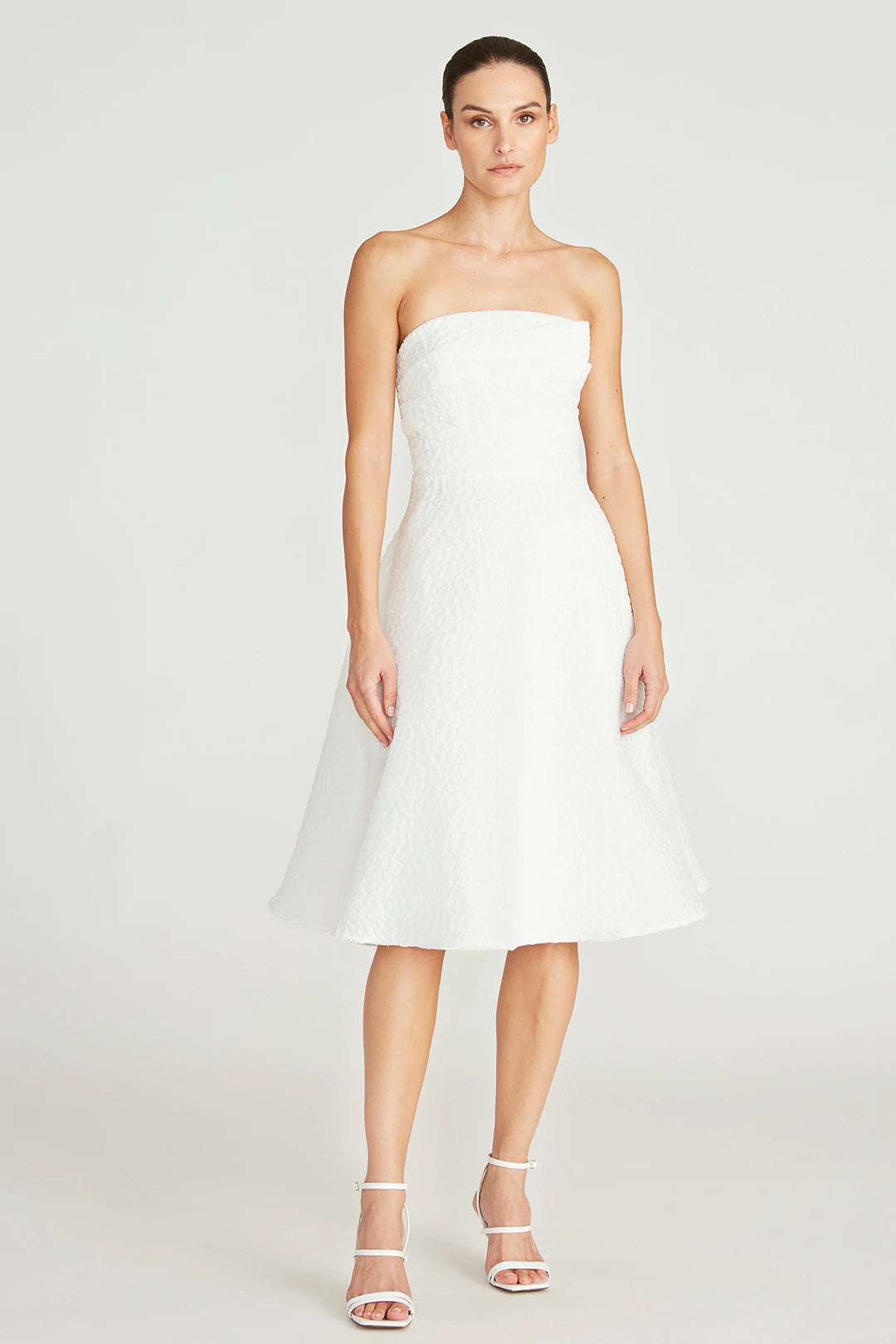 Penelope Strapless Dress - White by Theia | 25 South Boutiques
