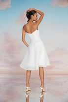 Penelope Strapless Dress - White by Theia — view 5