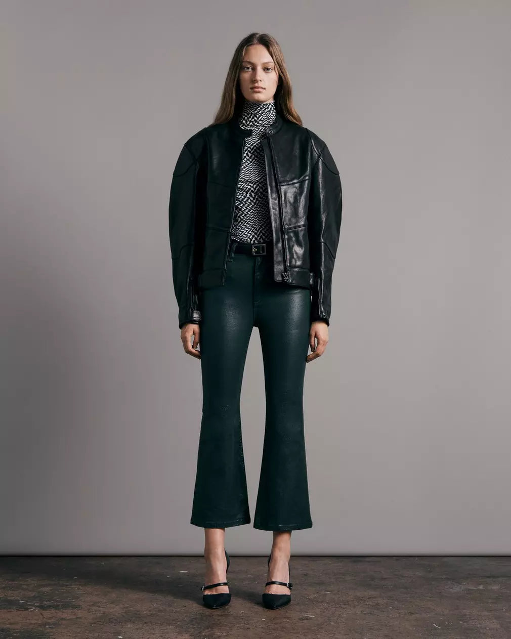 Casey Coated High Rise Ankle Flare - Pine Grove Leatherette by Rag & Bone | 25 South Boutiques