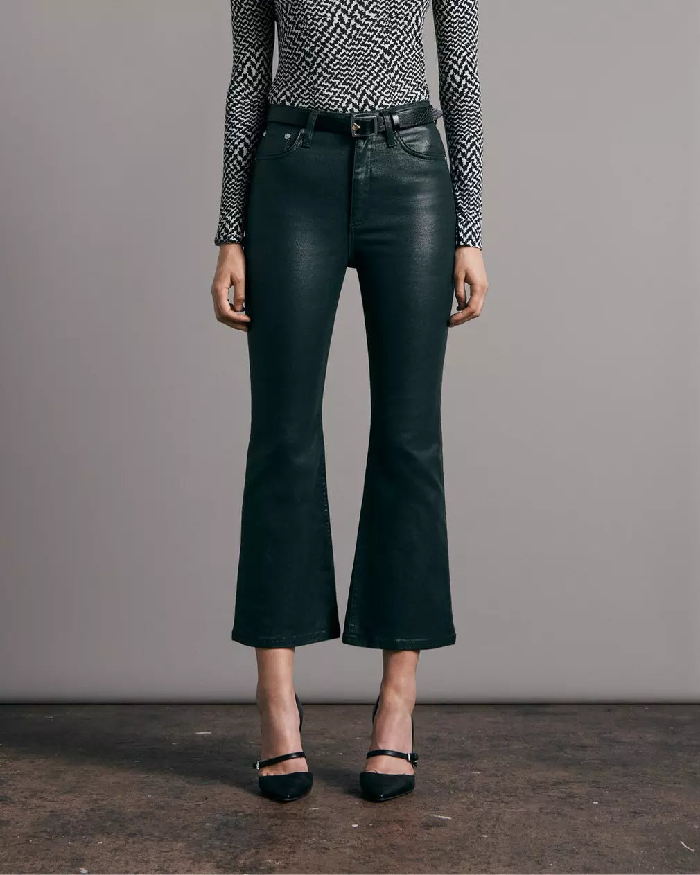 Casey Coated High Rise Ankle Flare - Pine Grove Leatherette by Rag & Bone — alternate view