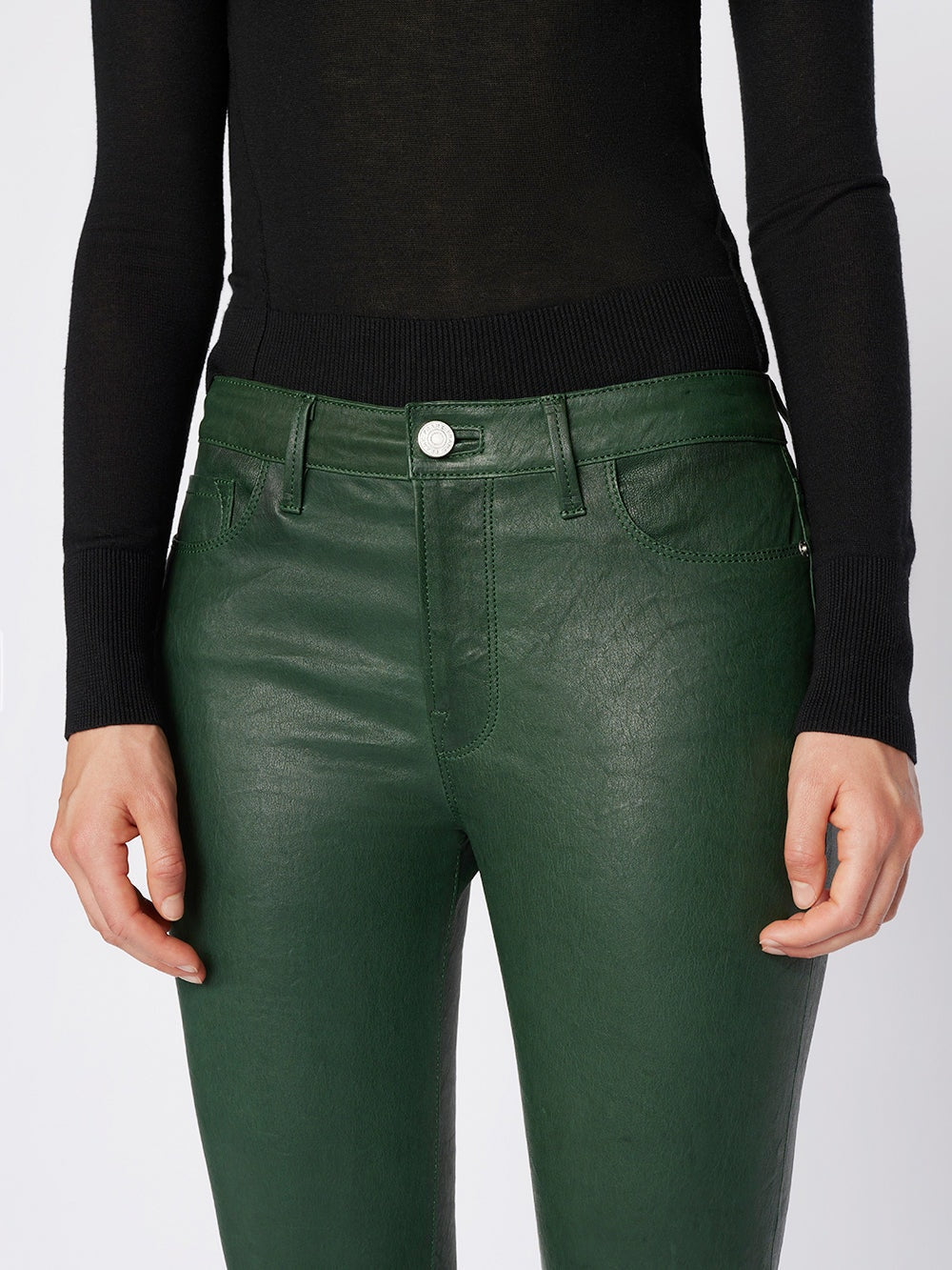 Leather Le Crop Mini Boot - Pine by Frame — view 3