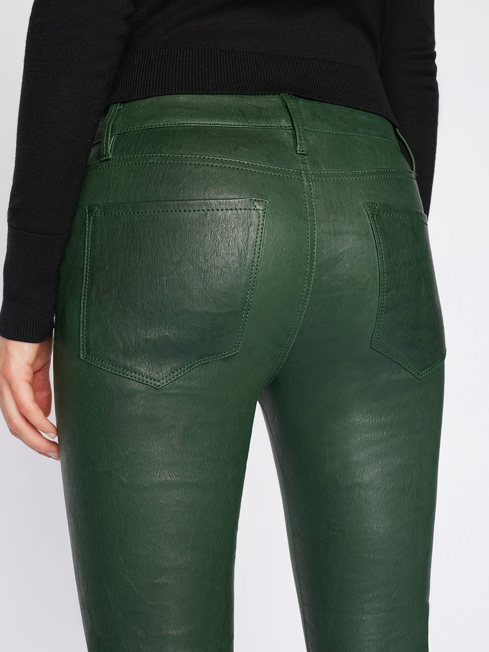 Leather Le Crop Mini Boot - Pine by Frame — view 6