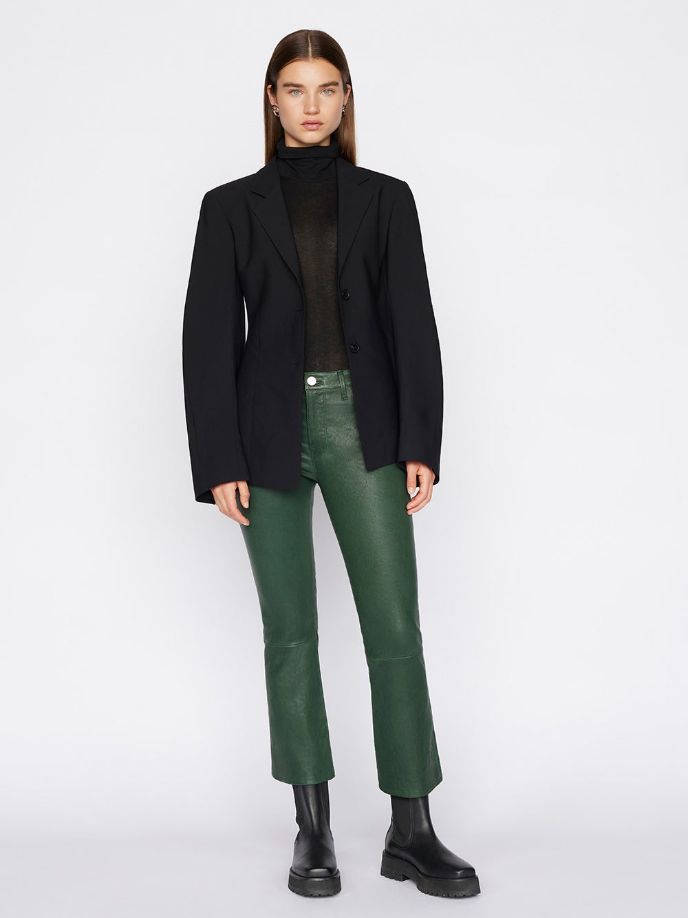 Leather Le Crop Mini Boot - Pine by Frame | 25 South Boutiques