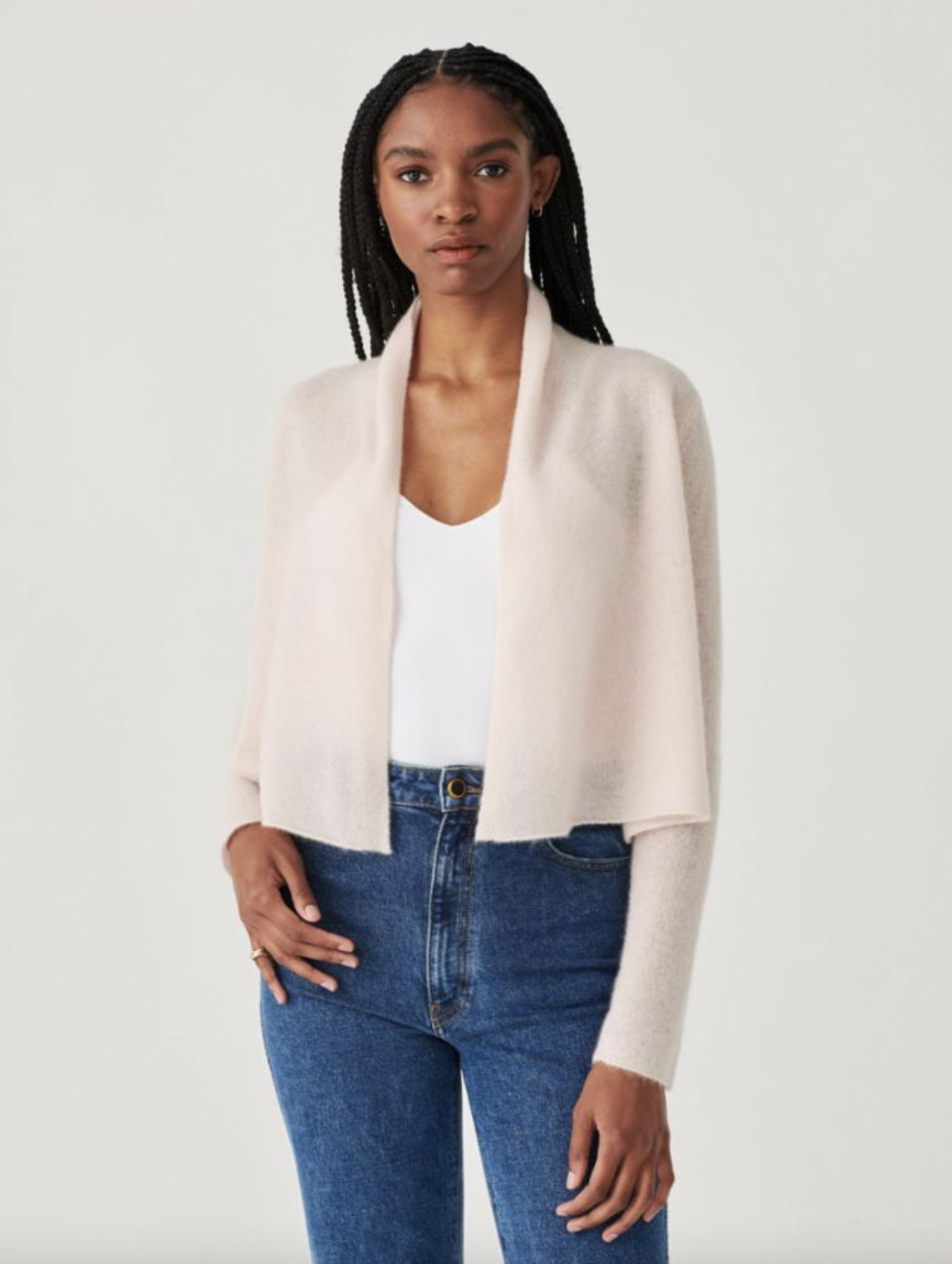 Essential Cashmere Cropped Trapeze - Pink Sand by White + Warren | 25 South Boutiques